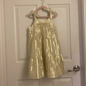 Crewcuts gold and white striped sundress